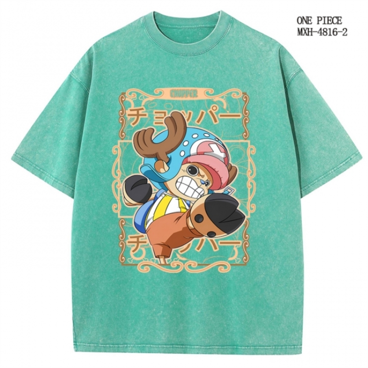 One Piece Anime peripheral pure cotton washed and worn T-shirt from S to 2XL