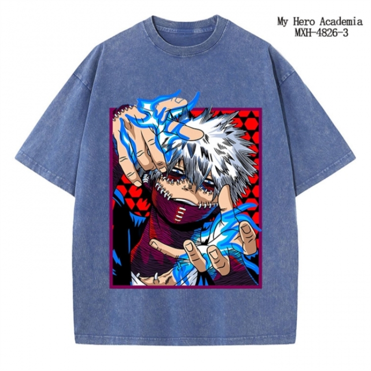 My Hero Academia Anime peripheral pure cotton washed and worn T-shirt from S to 2XL