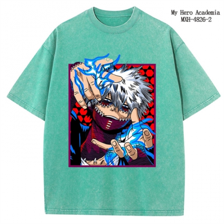 My Hero Academia Anime peripheral pure cotton washed and worn T-shirt from S to 2XL