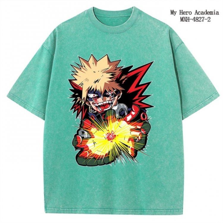 My Hero Academia Anime peripheral pure cotton washed and worn T-shirt from S to 2XL