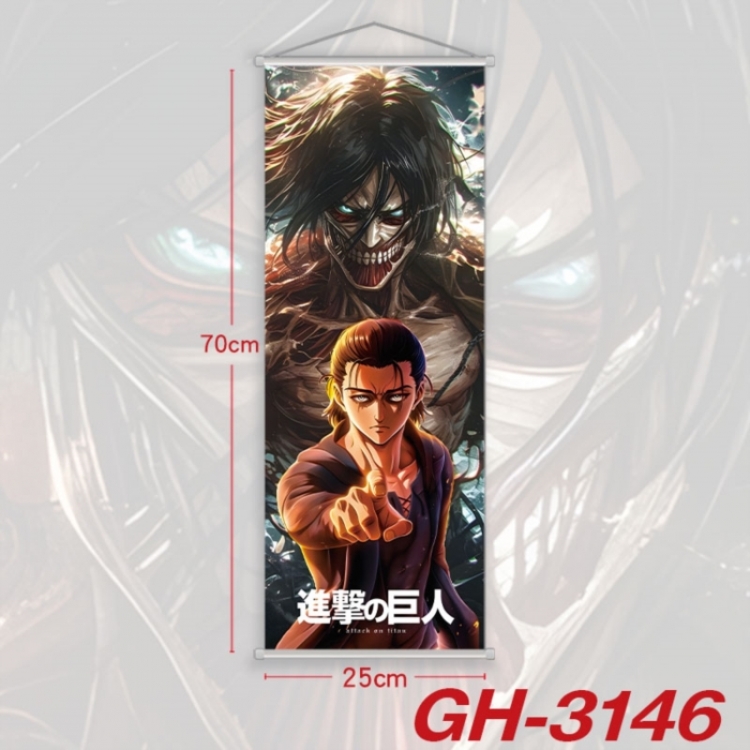 Shingeki no Kyojin Plastic Rod Cloth Small Hanging Canvas Painting Wall Scroll 25x70cm price for 5 pcs