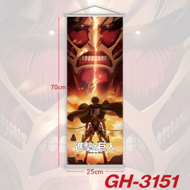 Shingeki no Kyojin Plastic Rod Cloth Small Hanging Canvas Painting Wall Scroll 25x70cm price for 5 pcs