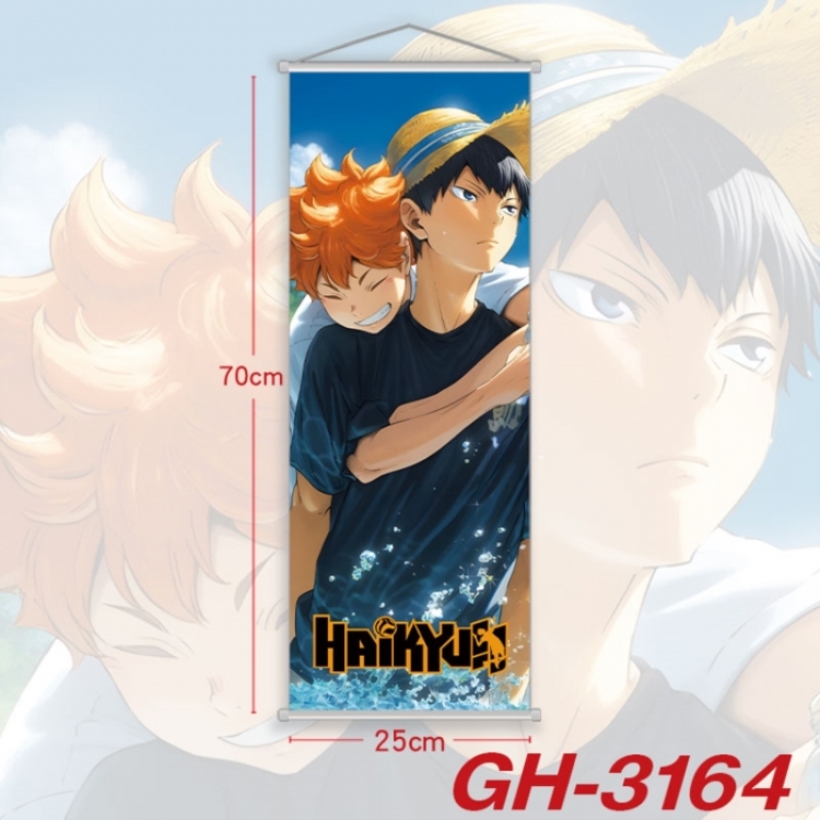 Haikyuu!! Plastic Rod Cloth Small Hanging Canvas Painting Wall Scroll 25x70cm price for 5 pcs