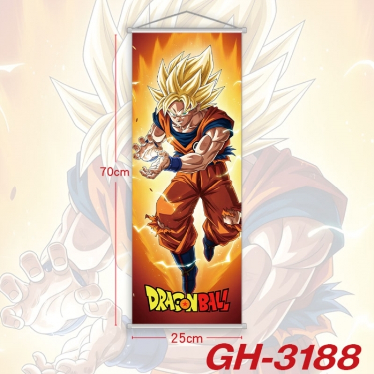 DRAGON BALL Plastic Rod Cloth Small Hanging Canvas Painting Wall Scroll 25x70cm price for 5 pcs