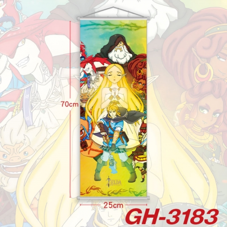 The Legend of Zelda Plastic Rod Cloth Small Hanging Canvas Painting Wall Scroll 25x70cm price for 5 pcs