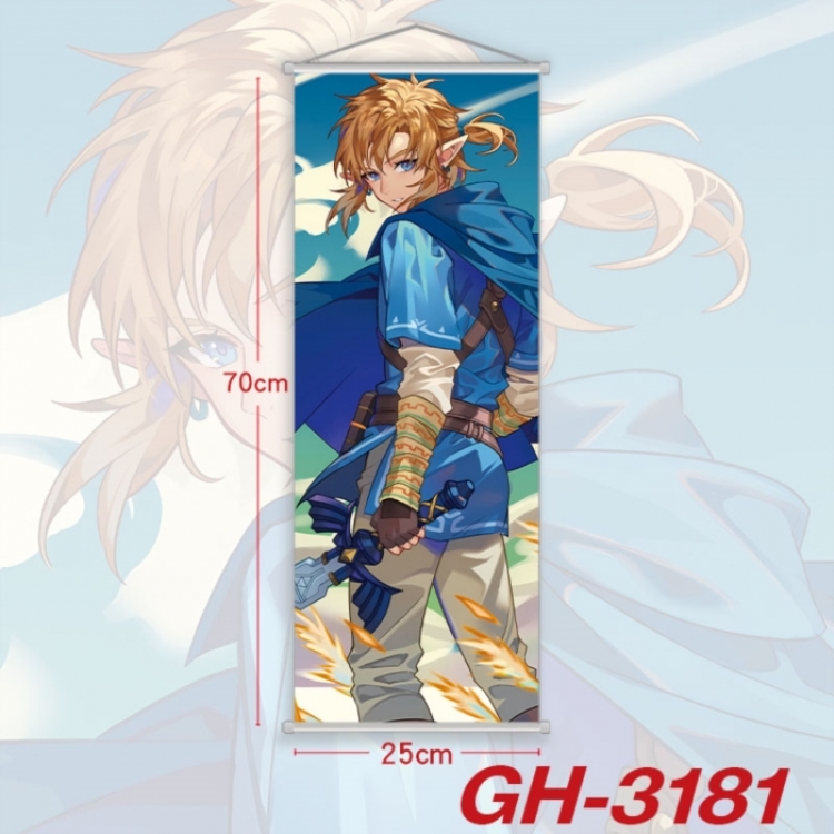 The Legend of Zelda Plastic Rod Cloth Small Hanging Canvas Painting Wall Scroll 25x70cm price for 5 pcs