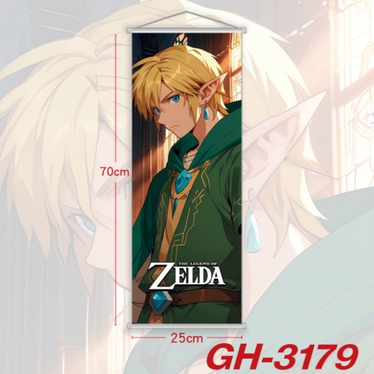 The Legend of Zelda Plastic Rod Cloth Small Hanging Canvas Painting Wall Scroll 25x70cm price for 5 pcs