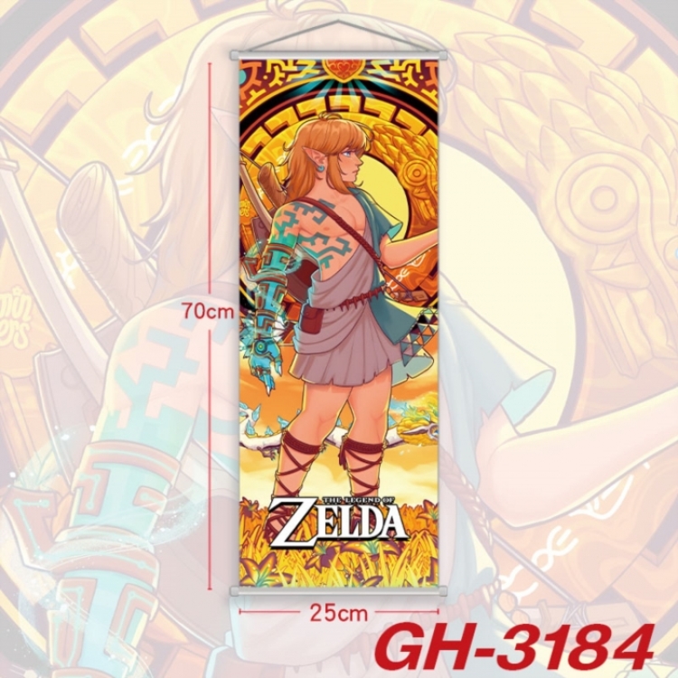 The Legend of Zelda Plastic Rod Cloth Small Hanging Canvas Painting Wall Scroll 25x70cm price for 5 pcs