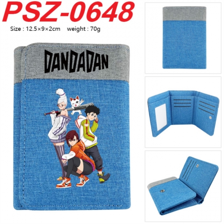 DANDADAN Anime color blocked three fold concealed wallet 12.5X9X2CM 70G