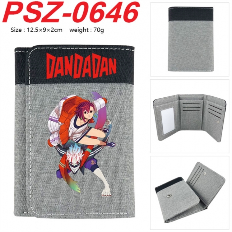 DANDADAN Anime color blocked three fold concealed wallet 12.5X9X2CM 70G
