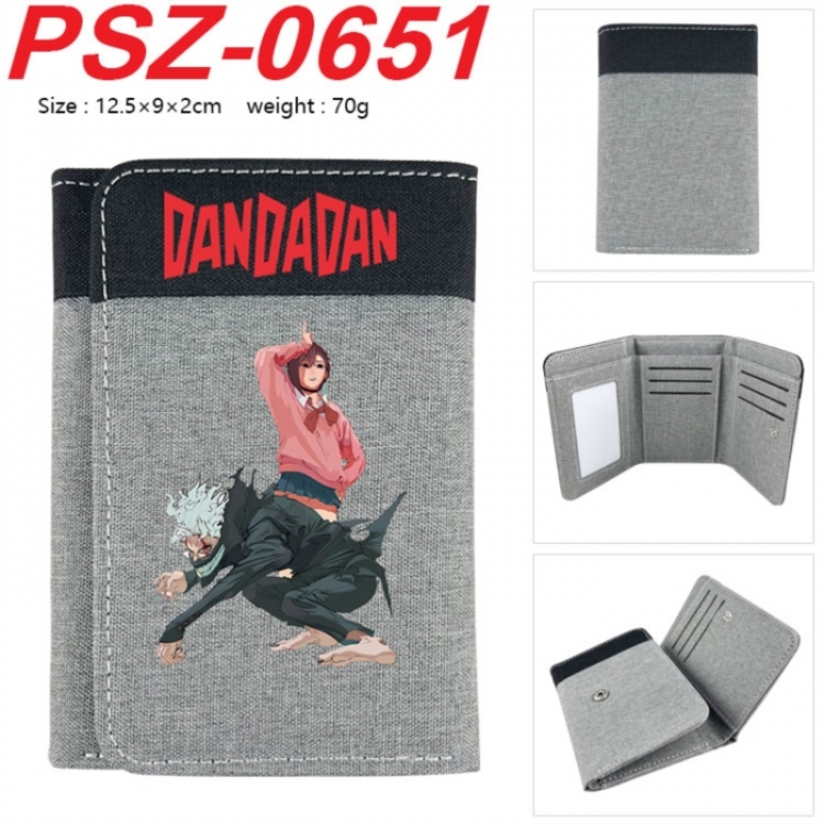 DANDADAN Anime color blocked three fold concealed wallet 12.5X9X2CM 70G
