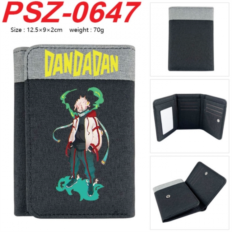DANDADAN Anime color blocked three fold concealed wallet 12.5X9X2CM 70G