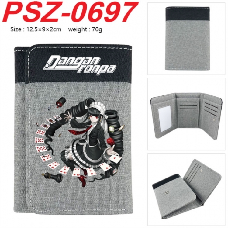 Dangan-Ronpa Anime color blocked three fold concealed wallet 12.5X9X2CM 70G