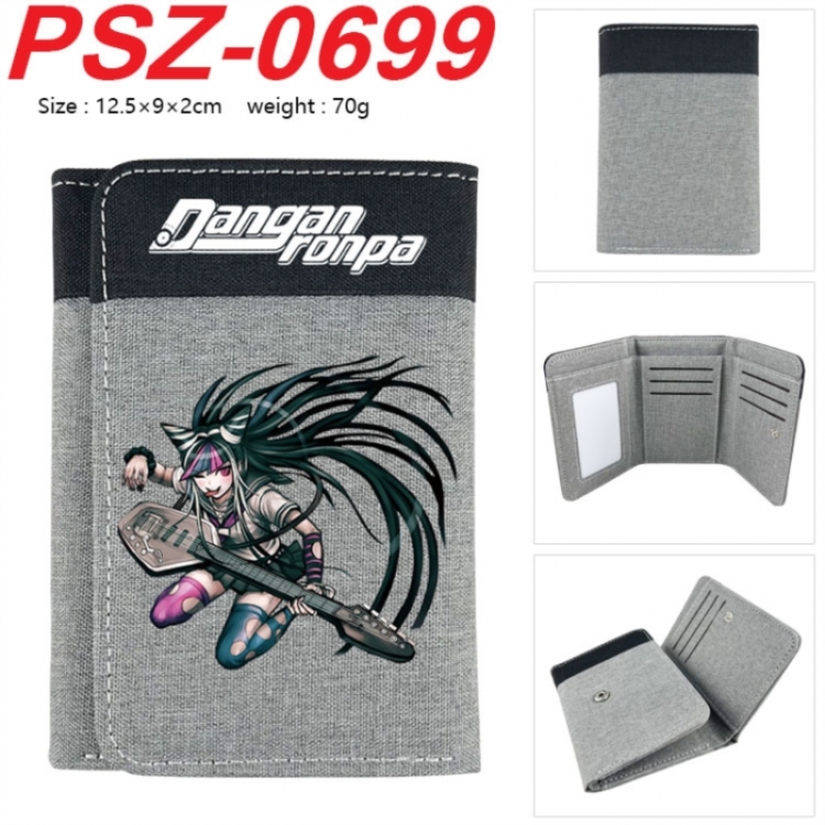 Dangan-Ronpa Anime color blocked three fold concealed wallet 12.5X9X2CM 70G
