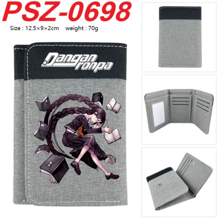 Dangan-Ronpa Anime color blocked three fold concealed wallet 12.5X9X2CM 70G