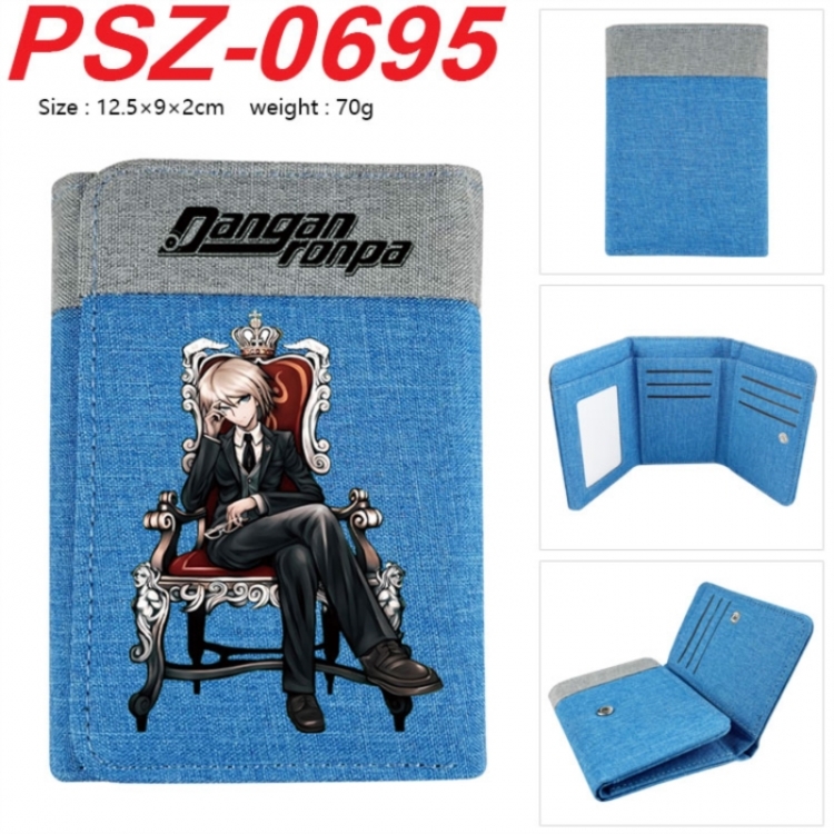 Dangan-Ronpa Anime color blocked three fold concealed wallet 12.5X9X2CM 70G