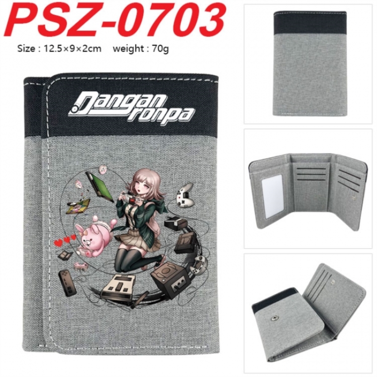 Dangan-Ronpa Anime color blocked three fold concealed wallet 12.5X9X2CM 70G