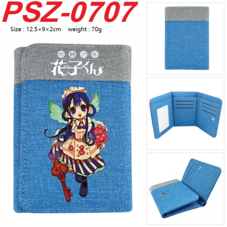Toilet-bound Hanako-kun Anime color blocked three fold concealed wallet 12.5X9X2CM 70G