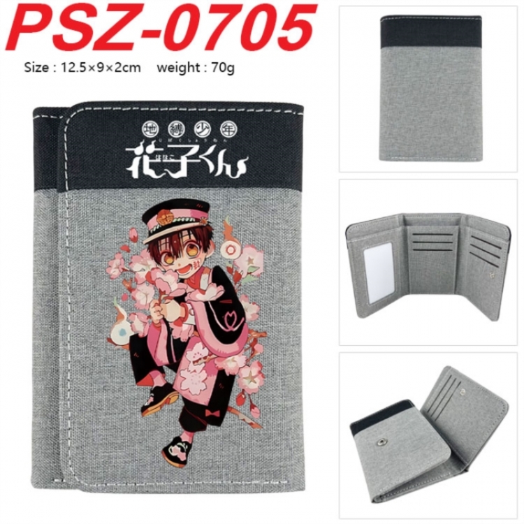 Toilet-bound Hanako-kun Anime color blocked three fold concealed wallet 12.5X9X2CM 70G