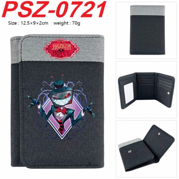 Hazbin Hotel Anime color blocked three fold concealed wallet 12.5X9X2CM 70G