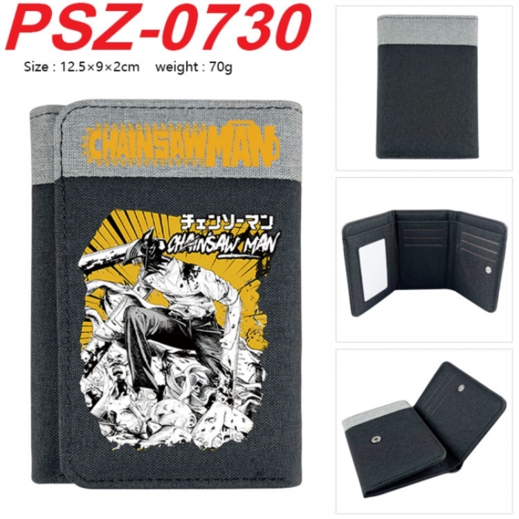 Chainsaw Man Anime color blocked three fold concealed wallet 12.5X9X2CM 70G