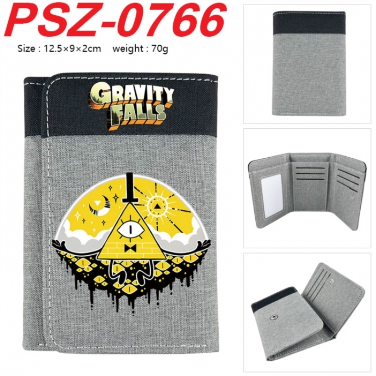 Gravity Falls Anime color blocked three fold concealed wallet 12.5X9X2CM 70G