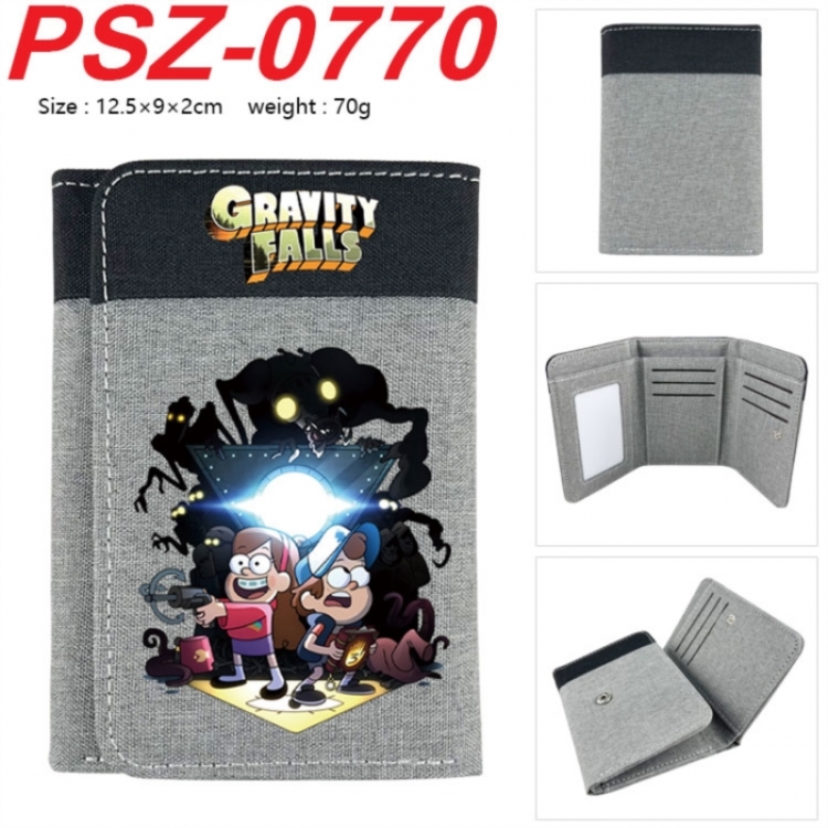 Gravity Falls Anime color blocked three fold concealed wallet 12.5X9X2CM 70G