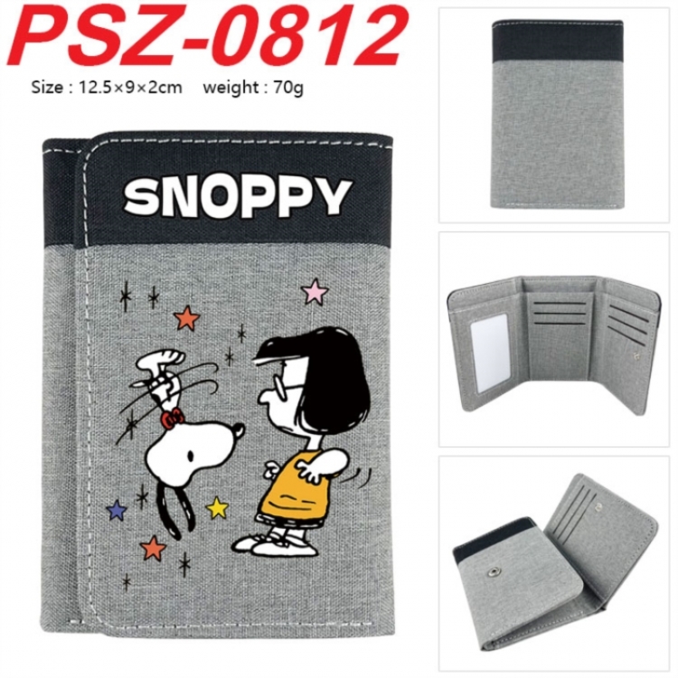 snoopy Anime color blocked three fold concealed wallet 12.5X9X2CM 70G