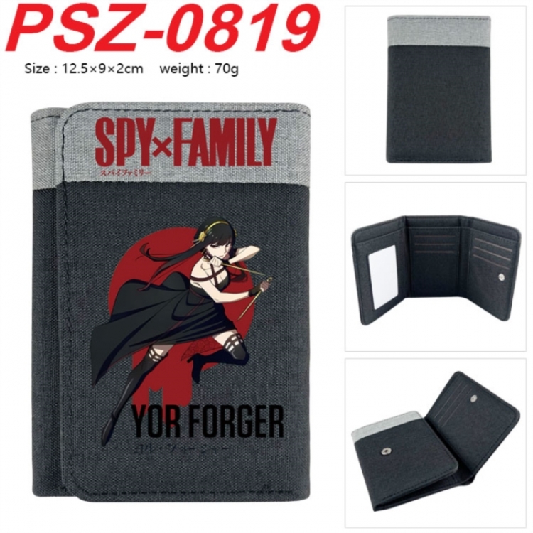 SPY×FAMILY Anime color blocked three fold concealed wallet 12.5X9X2CM 70G