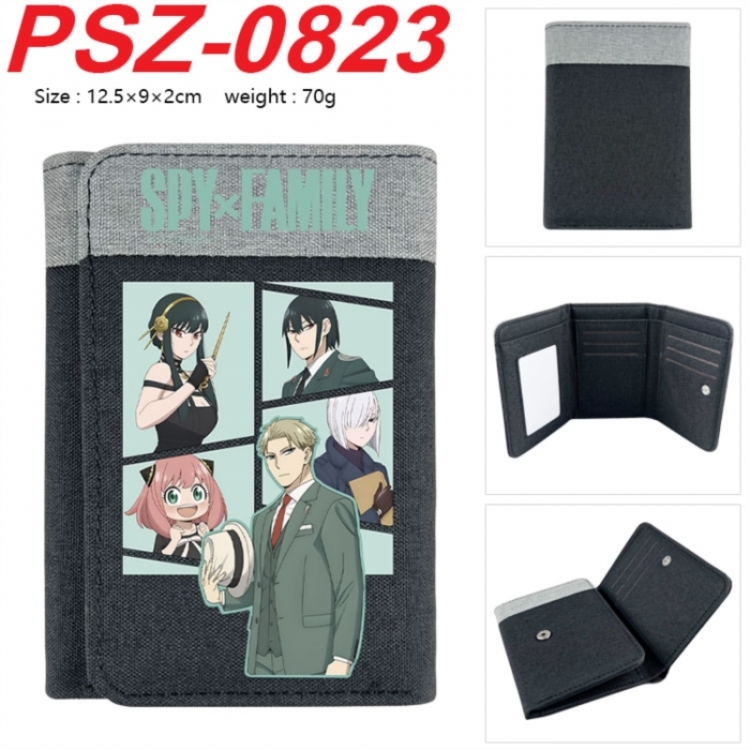SPY×FAMILY Anime color blocked three fold concealed wallet 12.5X9X2CM 70G