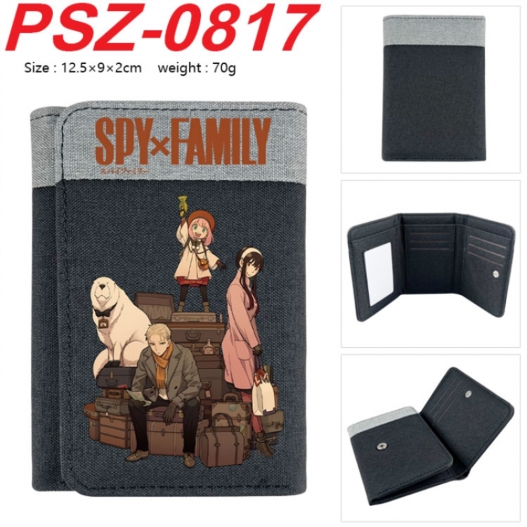 SPY×FAMILY Anime color blocked three fold concealed wallet 12.5X9X2CM 70G