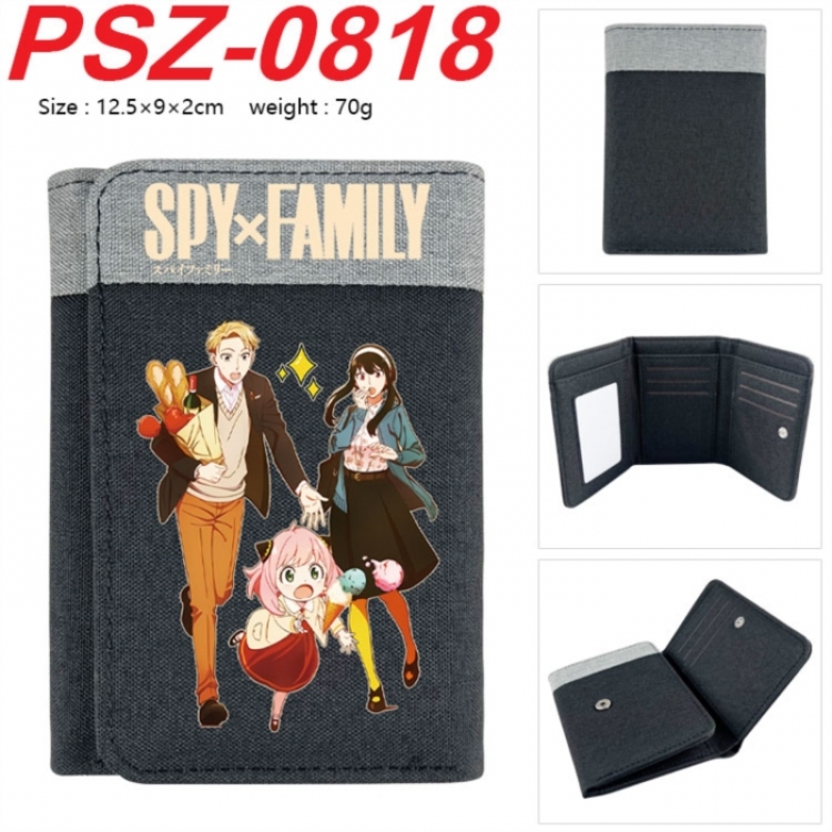 SPY×FAMILY Anime color blocked three fold concealed wallet 12.5X9X2CM 70G