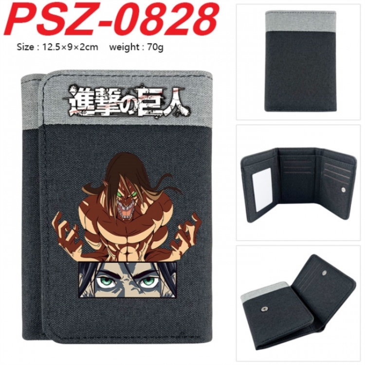 Shingeki no Kyojin Anime color blocked three fold concealed wallet 12.5X9X2CM 70G