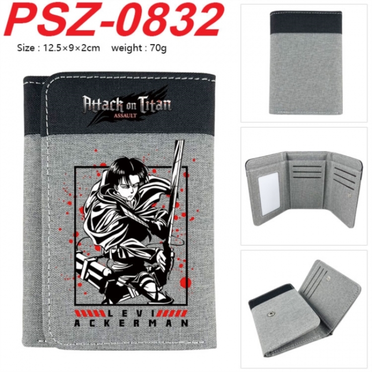 Shingeki no Kyojin Anime color blocked three fold concealed wallet 12.5X9X2CM 70G