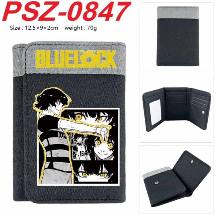 BLUE LOCK Anime color blocked three fold concealed wallet 12.5X9X2CM 70G
