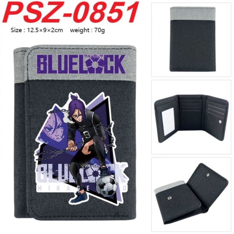 BLUE LOCK Anime color blocked three fold concealed wallet 12.5X9X2CM 70G