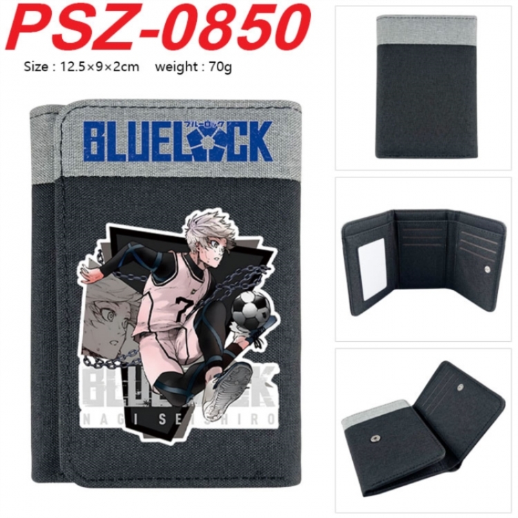 BLUE LOCK Anime color blocked three fold concealed wallet 12.5X9X2CM 70G