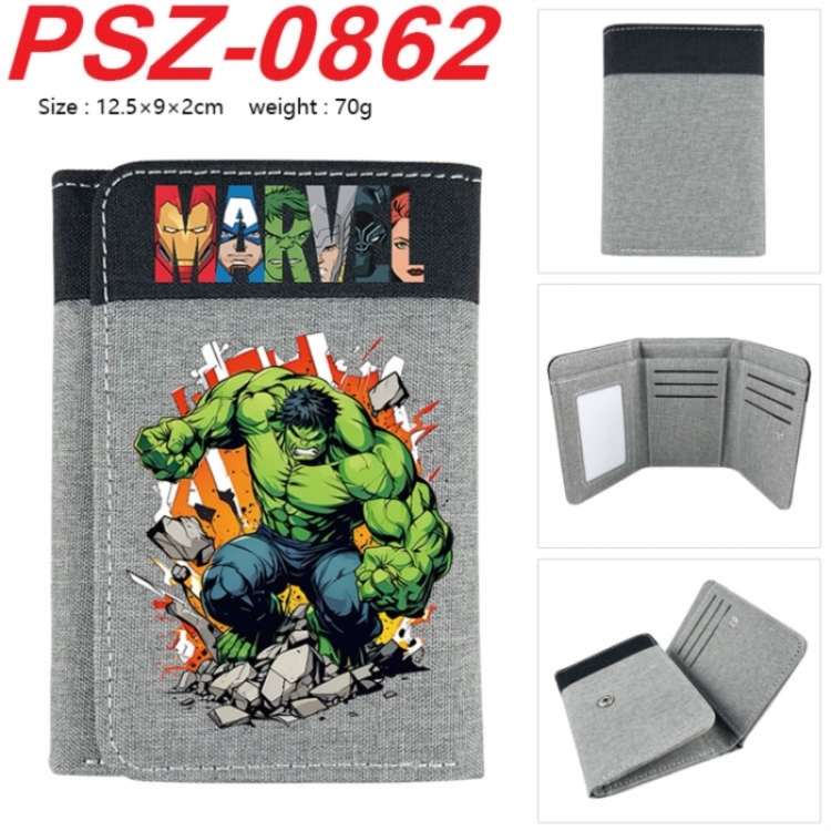 Marvel Anime color blocked three fold concealed wallet 12.5X9X2CM 70G