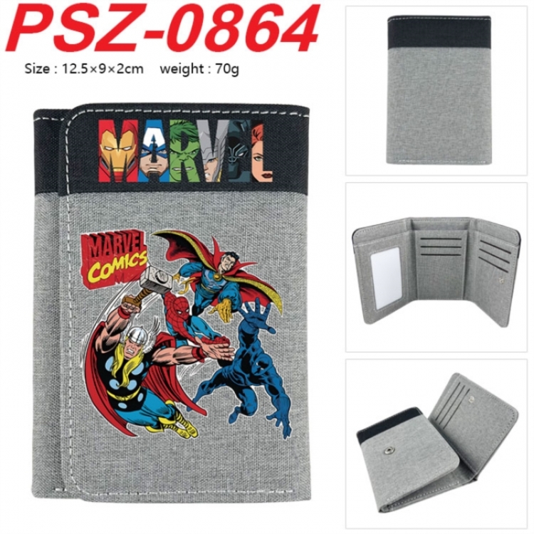 Marvel Anime color blocked three fold concealed wallet 12.5X9X2CM 70G