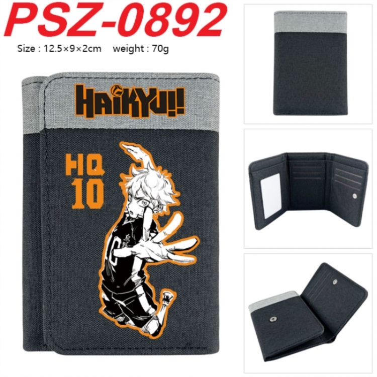 Haikyuu!! Anime color blocked three fold concealed wallet 12.5X9X2CM 70G