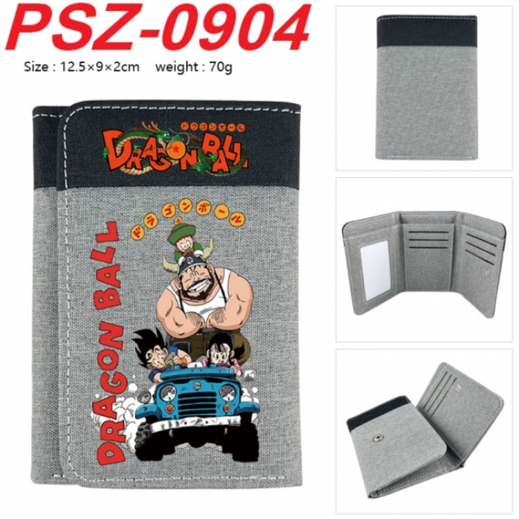 DRAGON BALL Anime color blocked three fold concealed wallet 12.5X9X2CM 70G