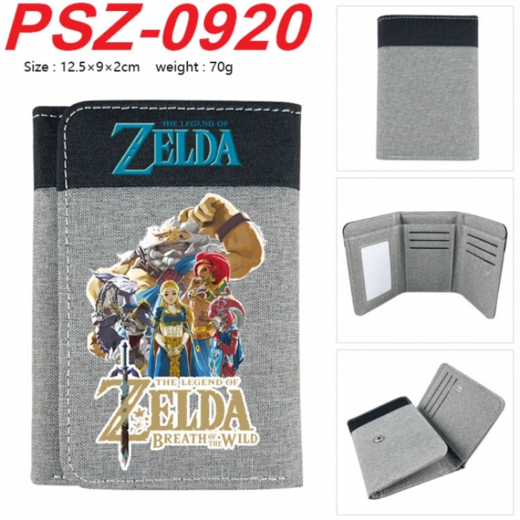 The Legend of Zelda Anime color blocked three fold concealed wallet 12.5X9X2CM 70G