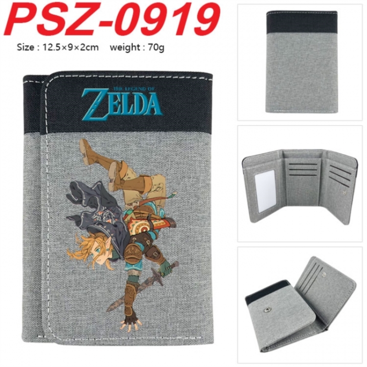 The Legend of Zelda Anime color blocked three fold concealed wallet 12.5X9X2CM 70G