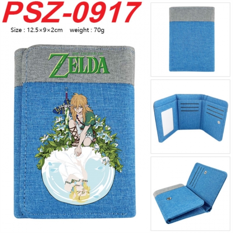 The Legend of Zelda Anime color blocked three fold concealed wallet 12.5X9X2CM 70G
