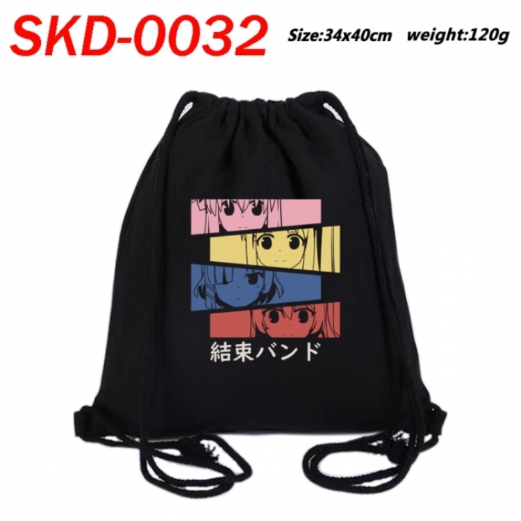 BOCCHI THE ROCK! Anime themed Canvas Drawstring Backpack Tote Bag 34x40cm
