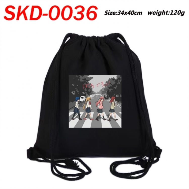 BOCCHI THE ROCK! Anime themed Canvas Drawstring Backpack Tote Bag 34x40cm