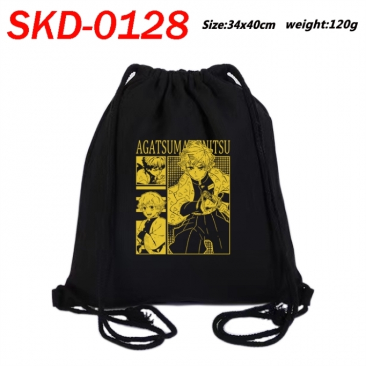 Demon Slayer Kimets Anime themed Canvas Drawstring Backpack Tote Bag 34x40cm