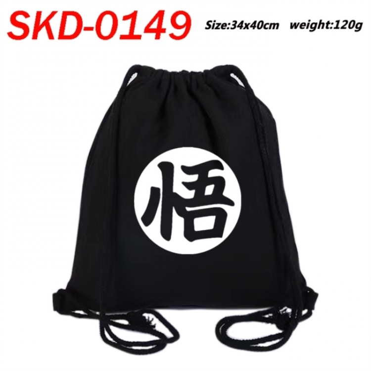 DRAGON BALL Anime themed Canvas Drawstring Backpack Tote Bag 34x40cm