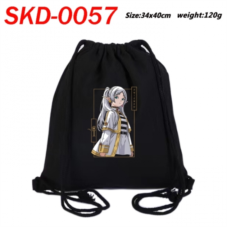 Frieren: Beyond Journey's Anime themed Canvas Drawstring Backpack Tote Bag 34x40cm