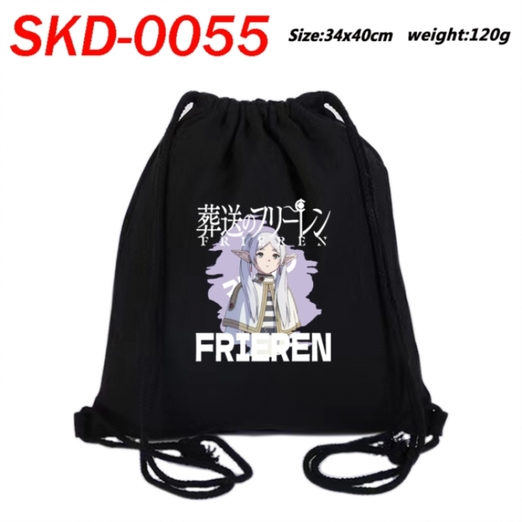 Frieren: Beyond Journey's Anime themed Canvas Drawstring Backpack Tote Bag 34x40cm